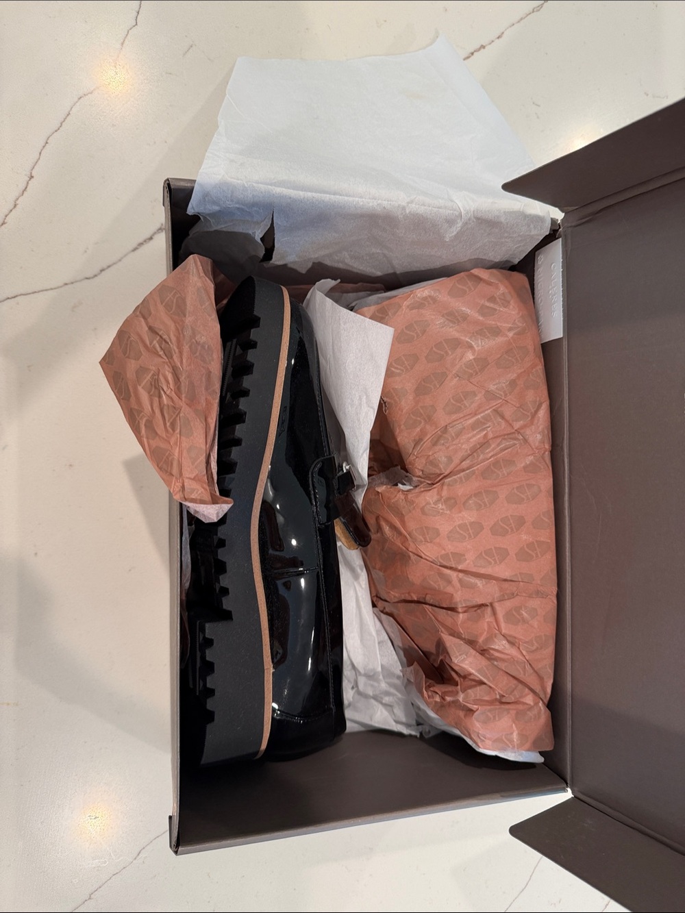 Franco Sarto Black Patent Platform Loafers